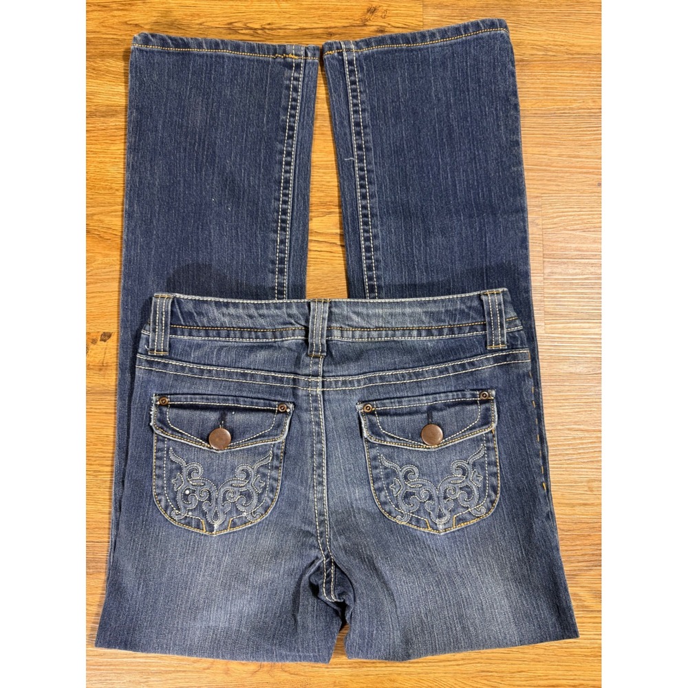 Mossimo Supply Co TEEN Bootcut Jeans Size 16 Medium Wash Embroidered Pockets - Picture 13 of 13
